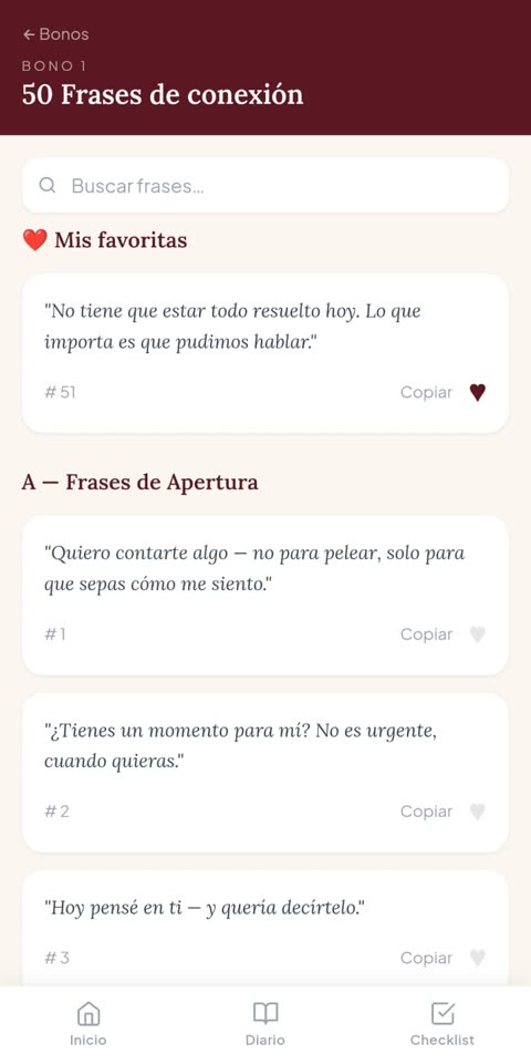 50 Frases de conexión dentro de la app
